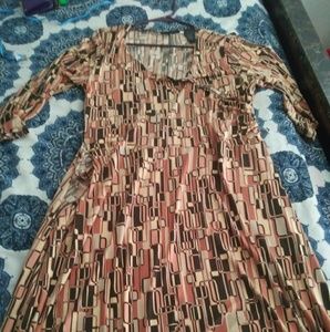 Like New Brown Pattern Dress